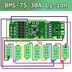 BMS 7S Li-ion 30A плата защиты с балансировкой